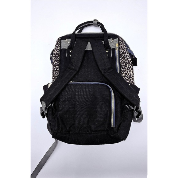 LEQUEEN Leopard Print Diaper Bag Backpack Mommy Bag Organizer Nappy - Picture 3 of 11
